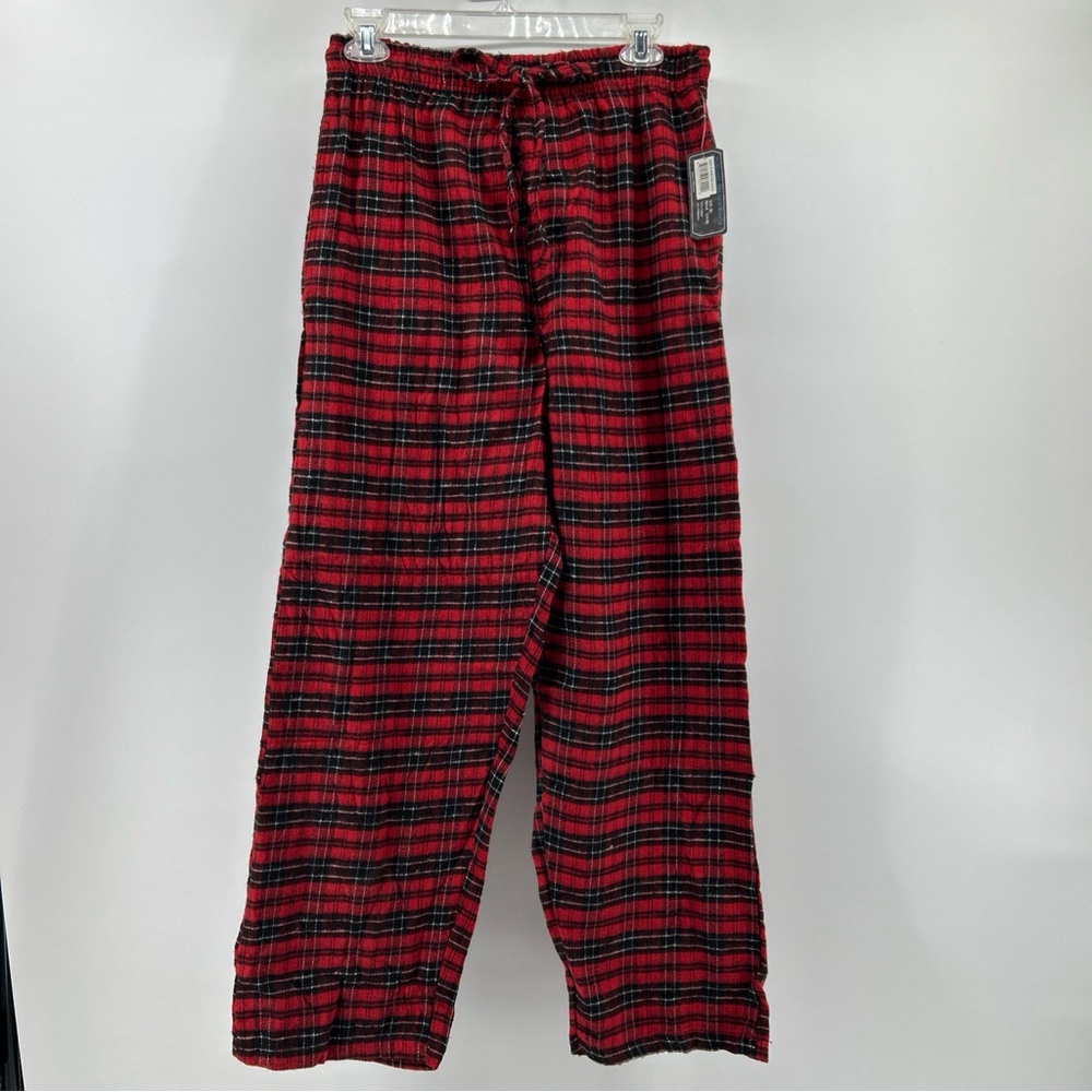 NWT Flannel Lounge Pants Men’s Medium Red Plaid Drawstring Elastic Holiday